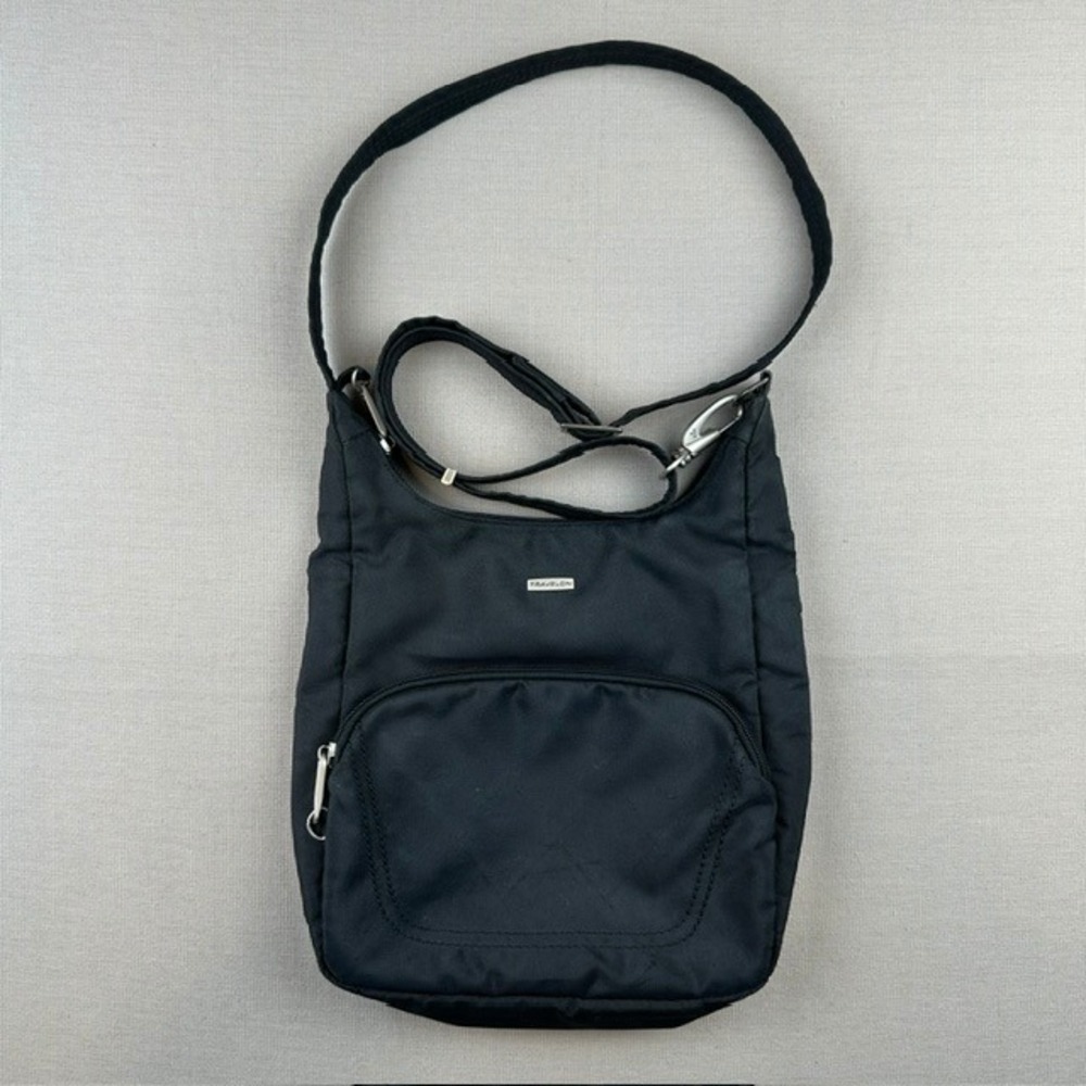 Travelon Anti-Theft Crossbody Bag Black Nylon Travel Purse Adjustable Strap